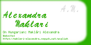 alexandra maklari business card