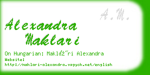 alexandra maklari business card